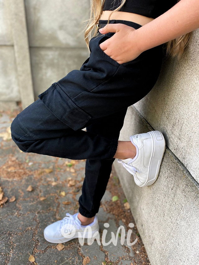 Cotton jeans kapsáče s páskem black