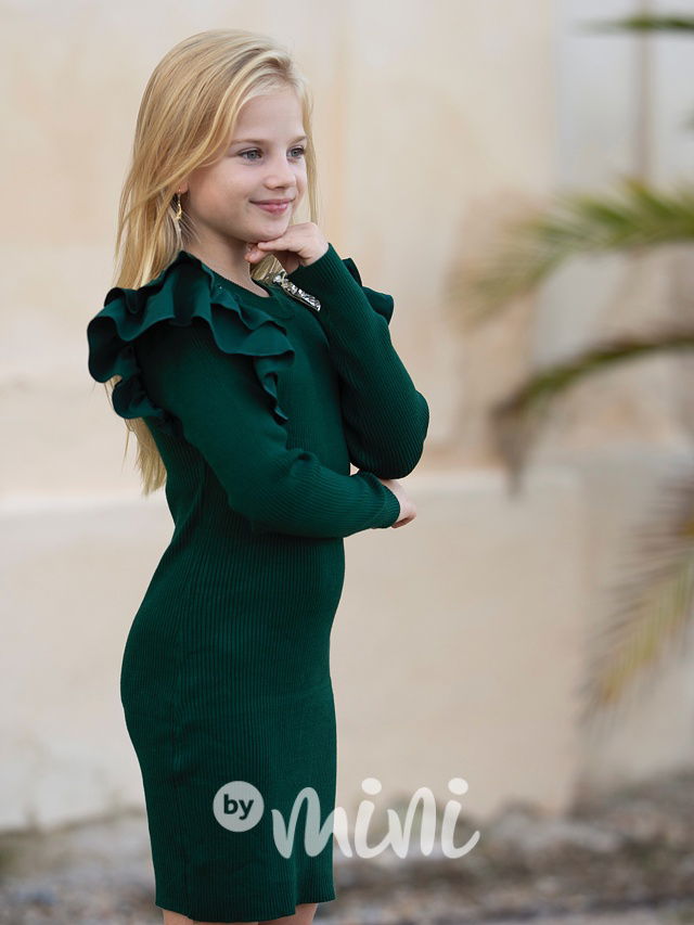 LUXURY stretch svetrové šaty smaragd