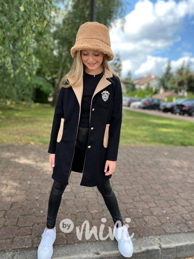 College flauš kabát black/beige