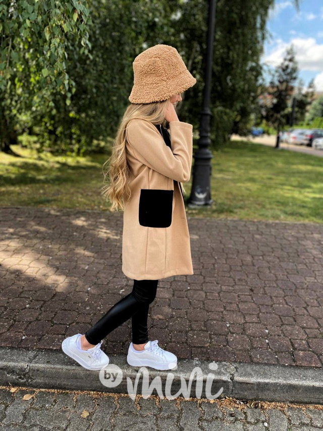 College flauš kabát beige/black