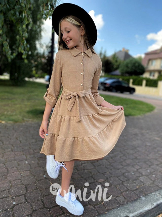Košilové vintage šaty beige
