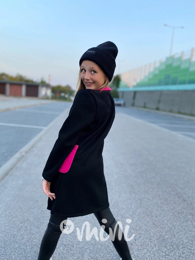 College flauš kabát black/pink
