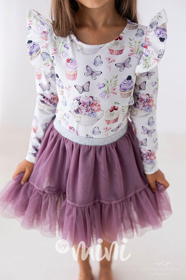 Pastel lila maxi tutu sukně Lily Grey