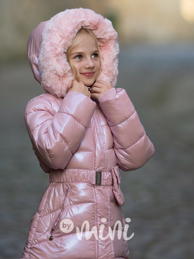 Zimní kabát s kapsičkou pink