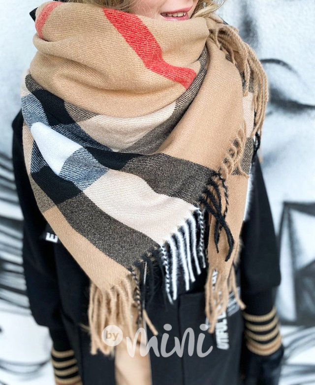 Maxi šála London dark beige