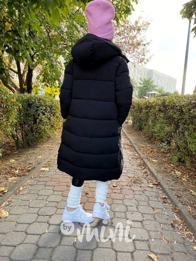 Ultra dlouhý zimní kabát černý