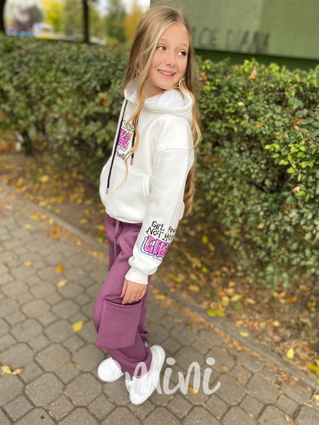 Thermo mikina LIKE white/purple