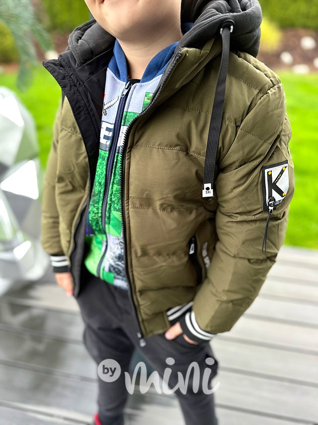 Zimní sporty hoodie bunda khaki