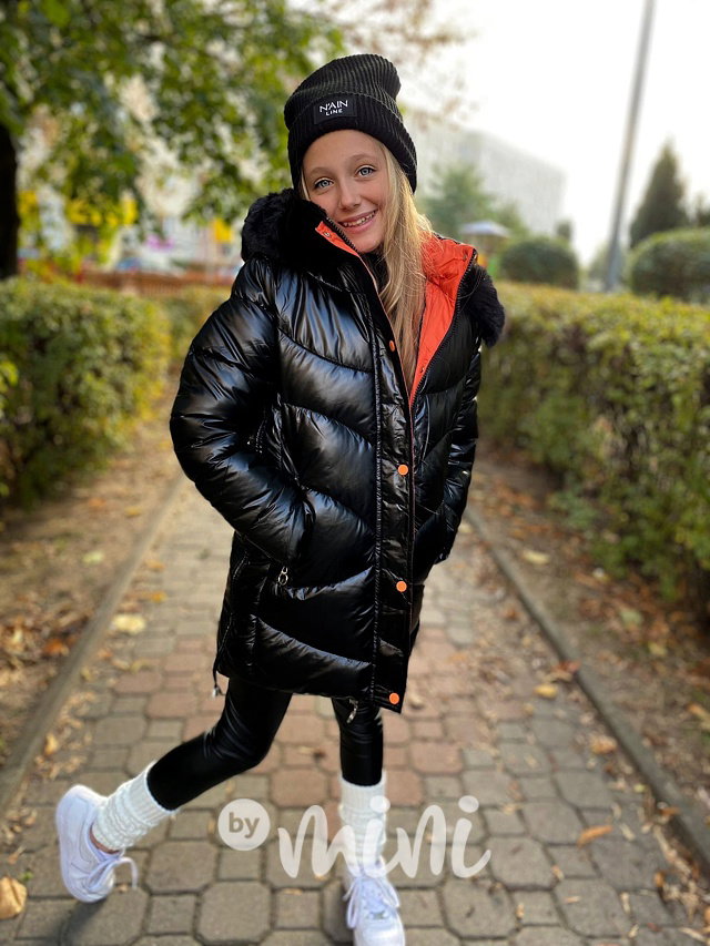 Zimní kabát black/orange
