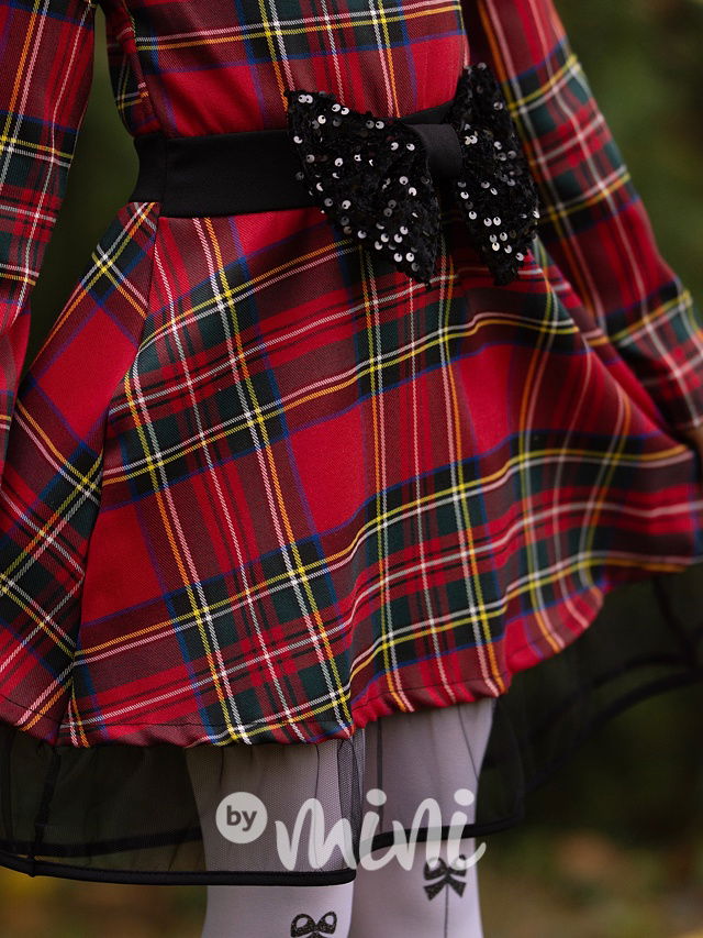 Karo šaty s mašlí