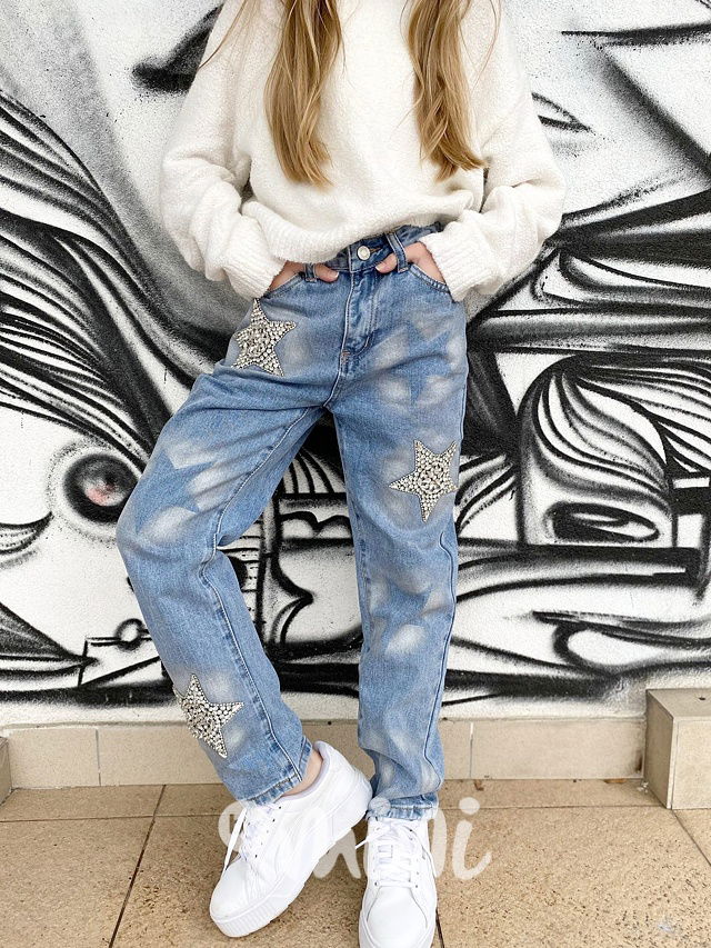 PREMIUM jeans s kamínky STARS