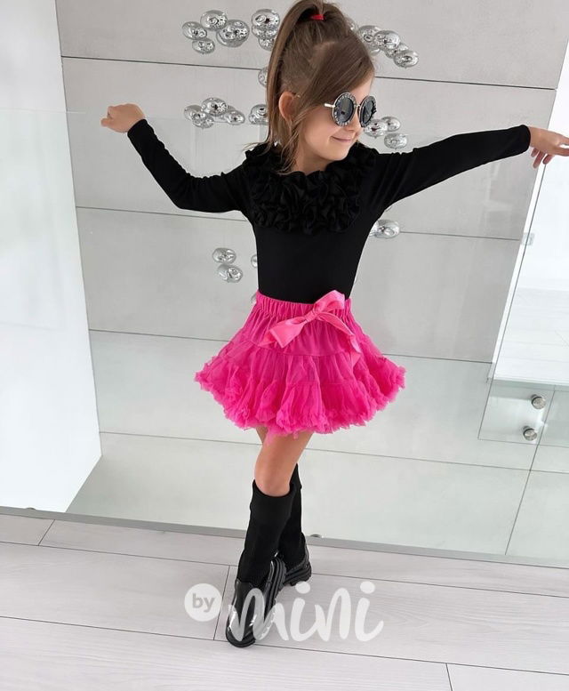 Maxi frill body černé