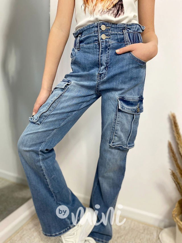 Jeans zvonáče s kapsami