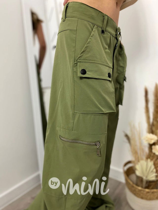 Maxi fashion švédy se zipem khaki