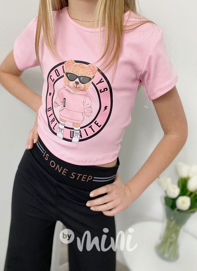 Růžový top s mašlí