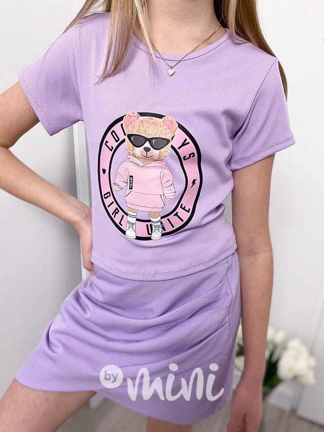 Lila top s mašlí