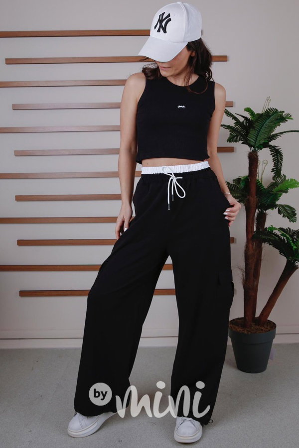 Lounge crop top STYLE černý
