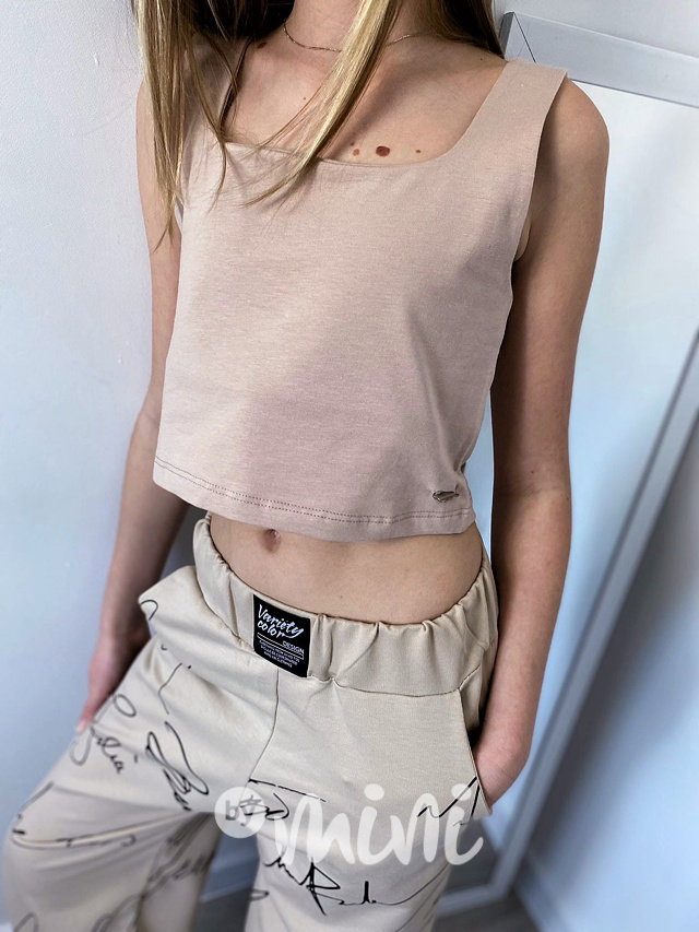 Béžový crop top