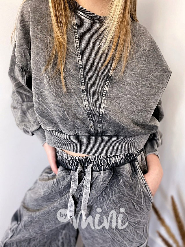 Soft black denim lounge souprava