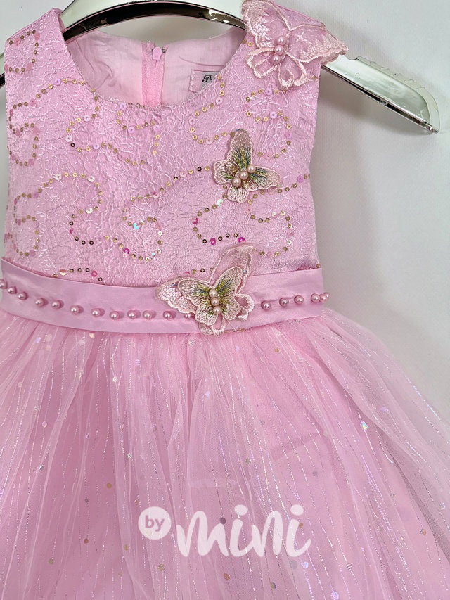 Slavnostní šaty pink BUTTERFLY
