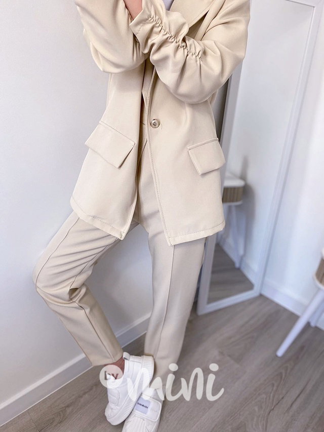 ELEGANT sako + kalhoty beige