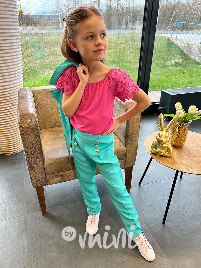 Blůzka s madeirou malinová