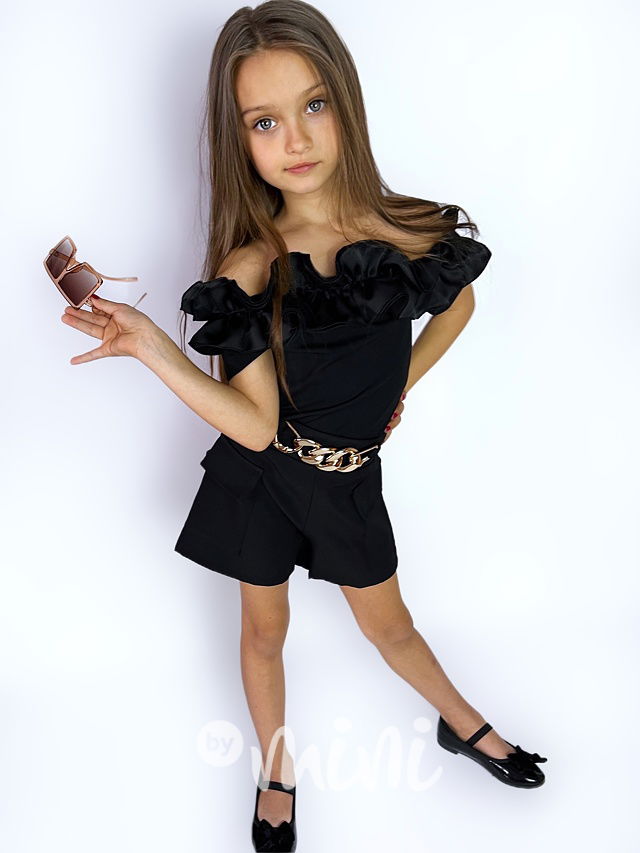 Řasená letní blůzka černá