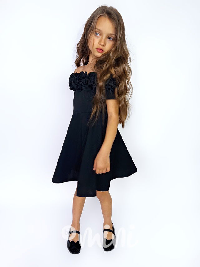 Maxi točivé šaty frill černé