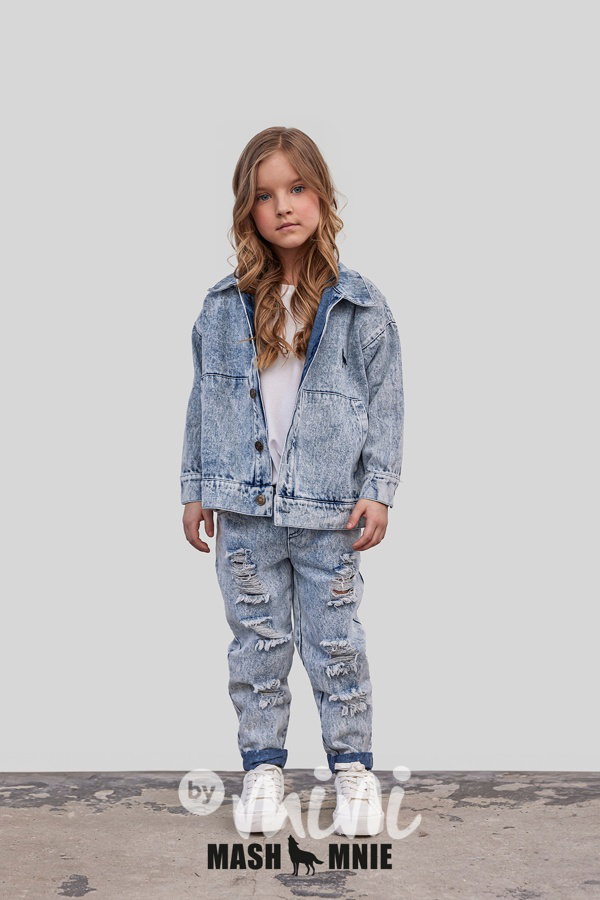 Mash Mnie WOLF blue denim bunda