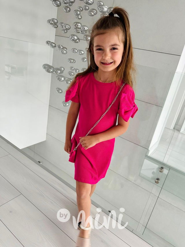 Mašličkové šaty s kabelkou malina