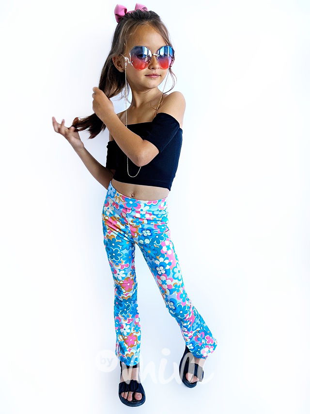 Květované kalhoty blue