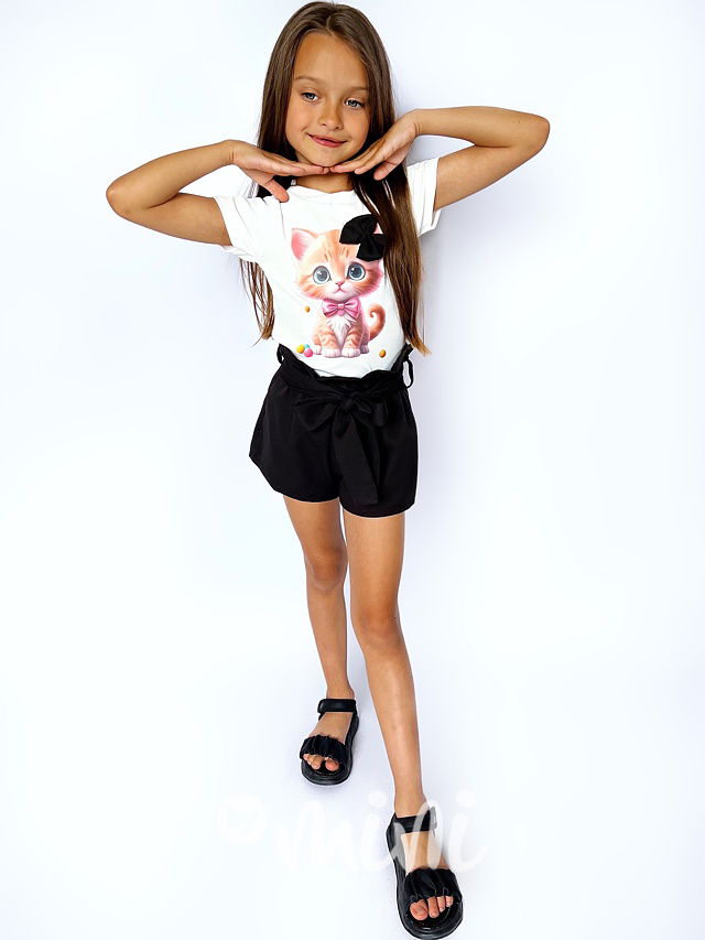 Šortky + triko CAT black