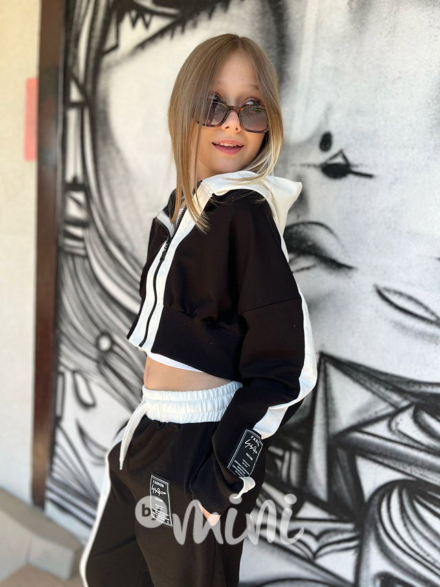 Crop mikina černá