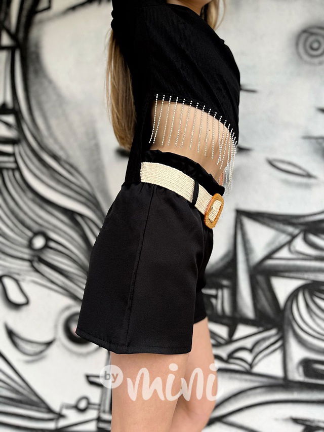 Crop top Gatsby se štrasem