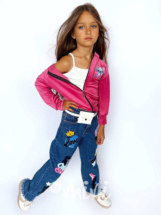 Jeansy s aplikací LOVE