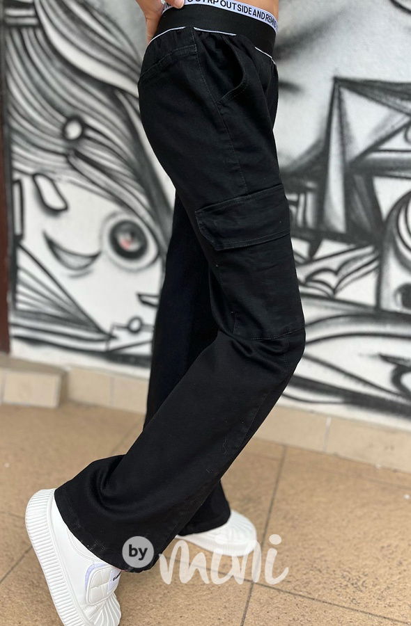 Fashion back denim švédy se stretch pasem