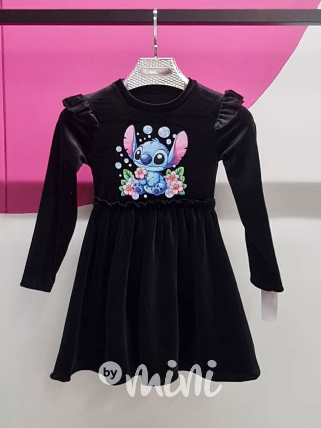 Lilo & Stitch soft velur šaty černé