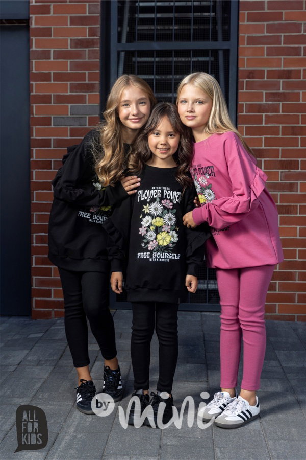 All for kids flower mikina + legíny black