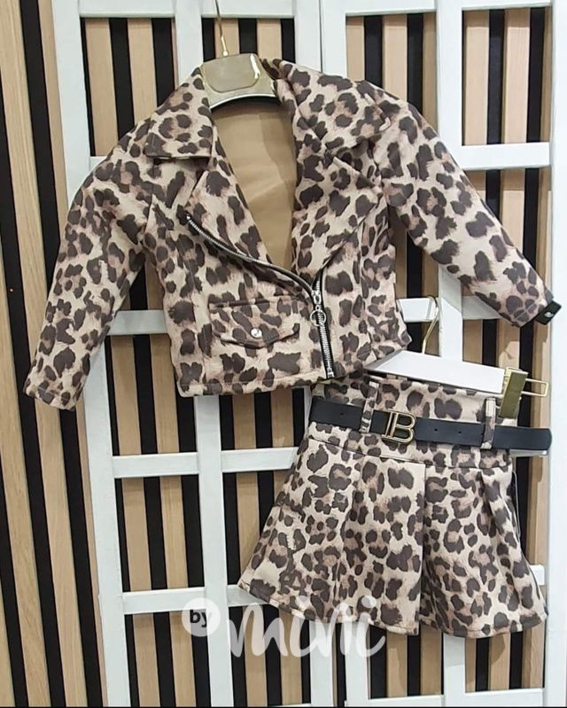 Leopard sukně s páskem