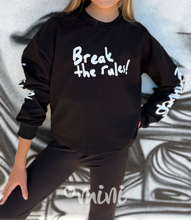 Mikina break the rules černá