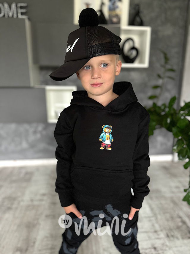 Teddy zateplená mikina černá