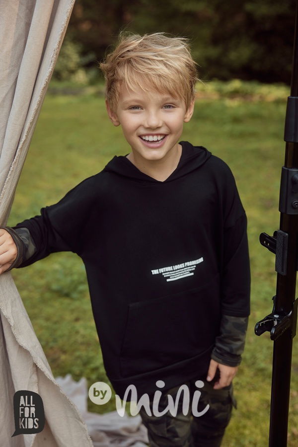 All for kids mikina FUTURE black/army
