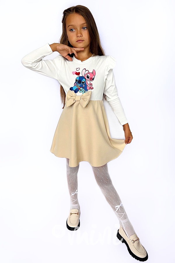 Lilo & Stitch šaty s kabelkou white/beige