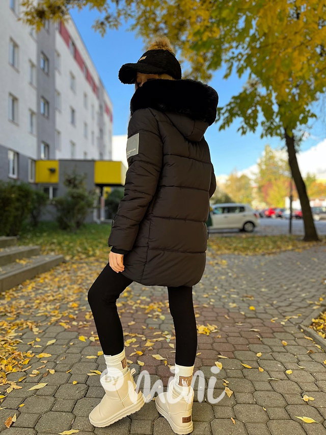 Zimní kabát Lucky girl černý