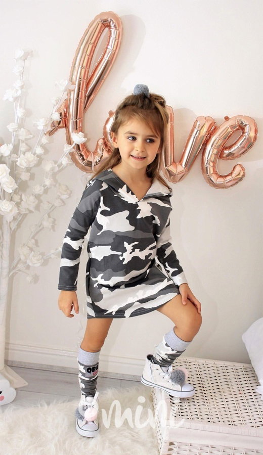 Sporty dress grey army