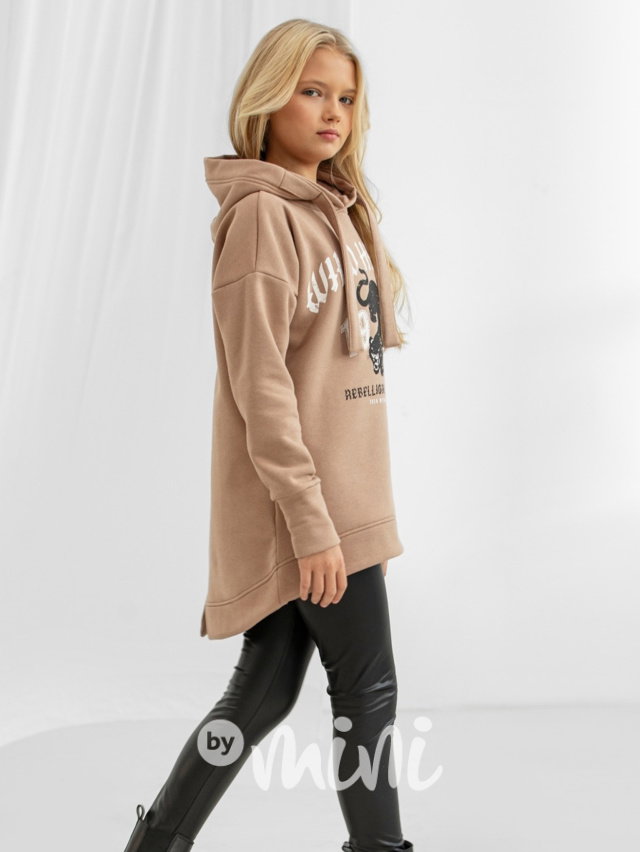 All for kids zateplená mikinová tunika Rebellion beige