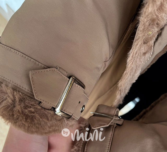 Zimní kožíšková parka béžová