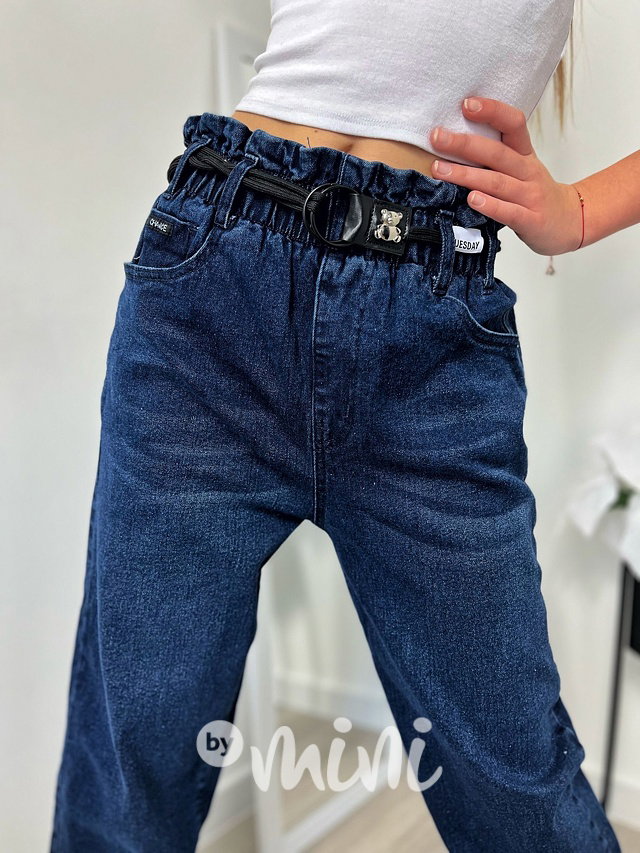 Thermo zateplené džíny s páskem