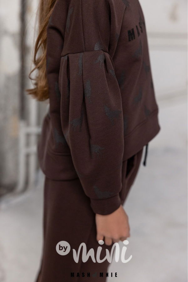 Mash Mnie mikina WOLF choco