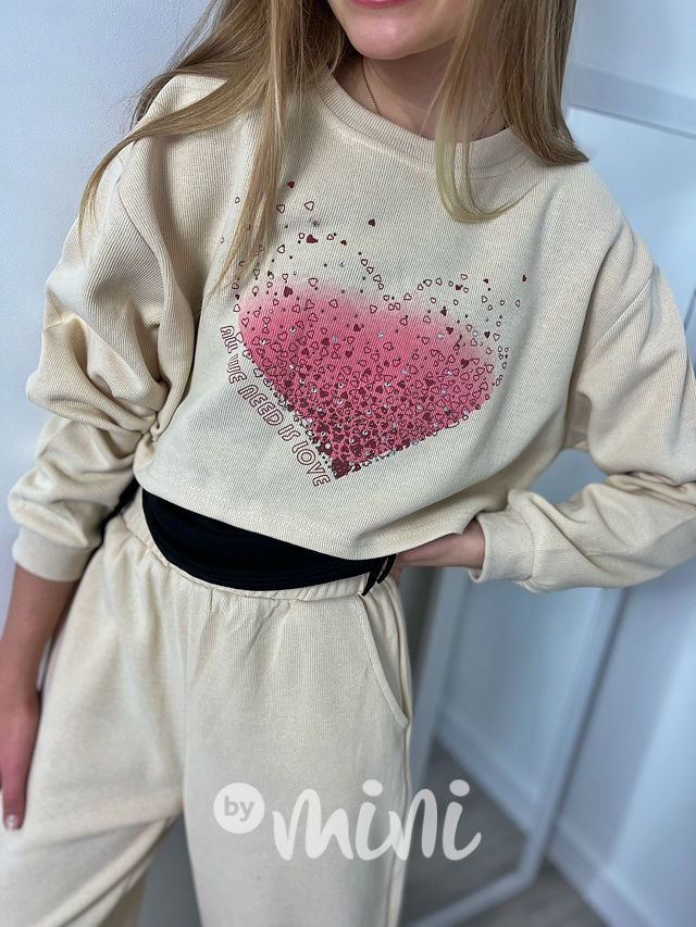 3-dílný lounge komplet HEART béžový